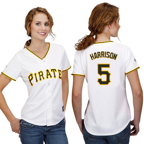 Josh Harrison #5 mlb Jersey-Pittsburgh Pirates Women's Authentic Home White Cool Base Baseball Jersey
